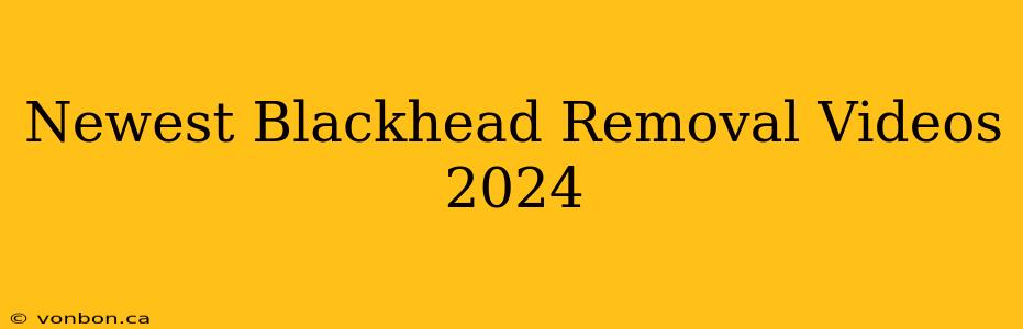 Newest Blackhead Removal Videos 2024