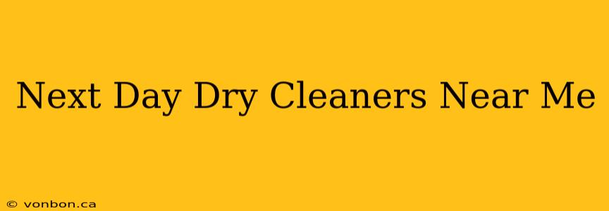 Next Day Dry Cleaners Near Me