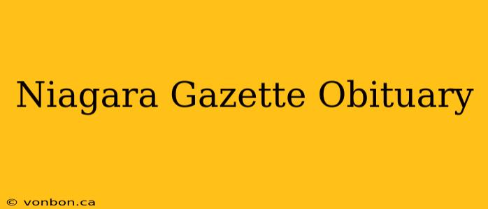 Niagara Gazette Obituary