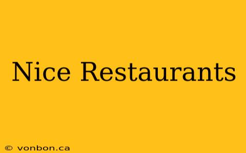 Nice Restaurants