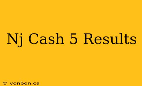 Nj Cash 5 Results