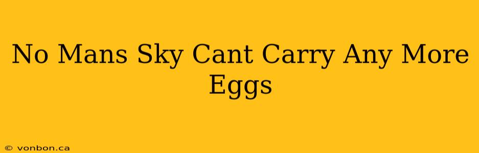 No Mans Sky Cant Carry Any More Eggs