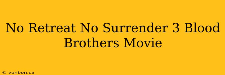 No Retreat No Surrender 3 Blood Brothers Movie