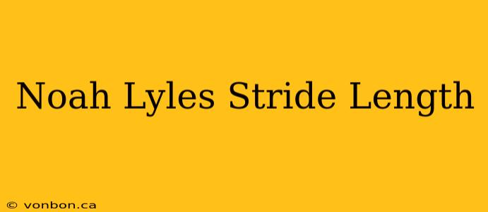 Noah Lyles Stride Length