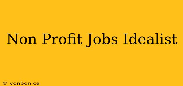 Non Profit Jobs Idealist