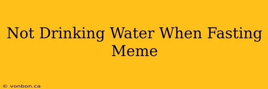 Not Drinking Water When Fasting Meme