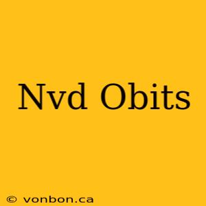 Nvd Obits