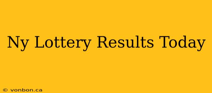 Ny Lottery Results Today