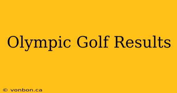 Olympic Golf Results