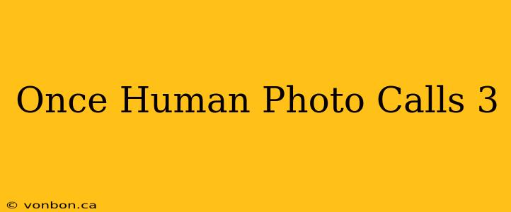 Once Human Photo Calls 3