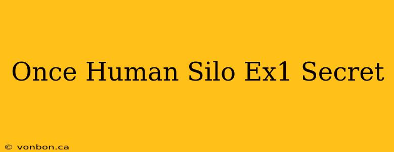 Once Human Silo Ex1 Secret