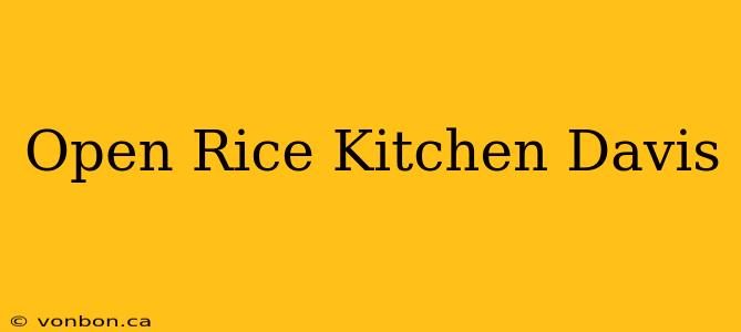 Open Rice Kitchen Davis