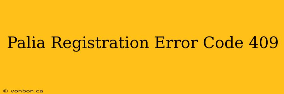 Palia Registration Error Code 409