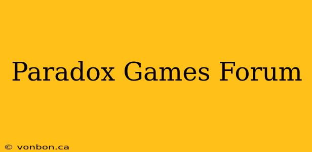 Paradox Games Forum