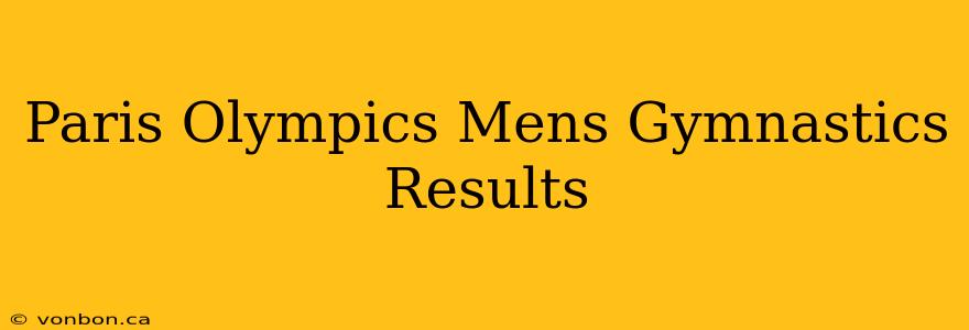 Paris Olympics Mens Gymnastics Results