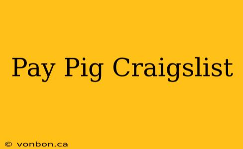 Pay Pig Craigslist