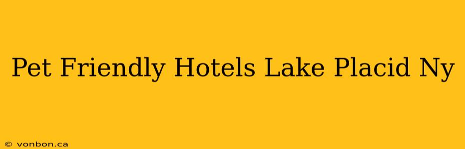 Pet Friendly Hotels Lake Placid Ny