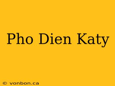 Pho Dien Katy