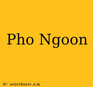 Pho Ngoon