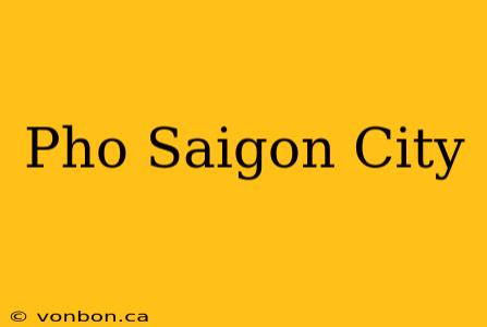 Pho Saigon City