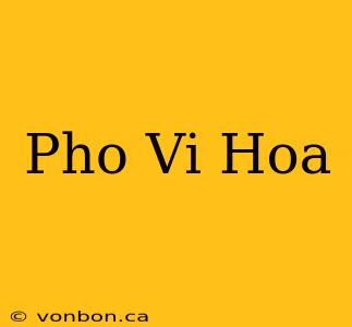 Pho Vi Hoa