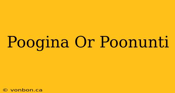 Poogina Or Poonunti