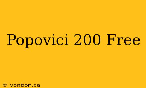 Popovici 200 Free