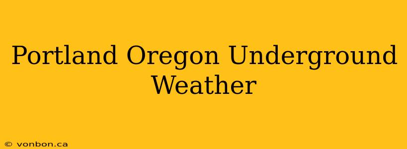 Portland Oregon Underground Weather