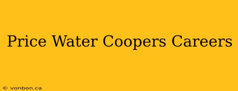 Price Water Coopers Careers