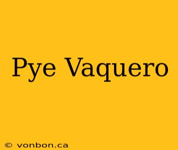 Pye Vaquero