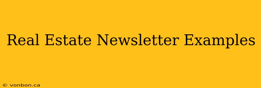 Real Estate Newsletter Examples