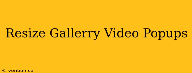 Resize Gallerry Video Popups