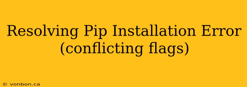 Resolving Pip Installation Error (conflicting flags)