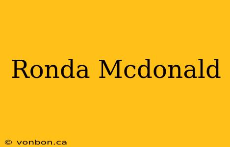 Ronda Mcdonald