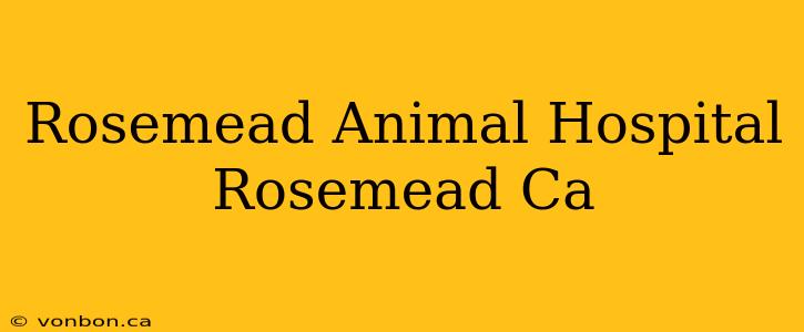 Rosemead Animal Hospital Rosemead Ca