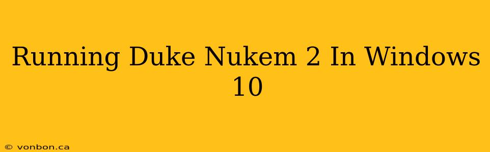 Running Duke Nukem 2 In Windows 10