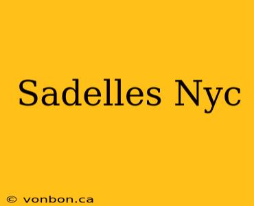 Sadelles Nyc