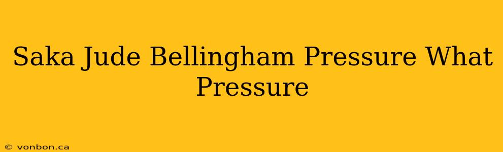 Saka Jude Bellingham Pressure What Pressure