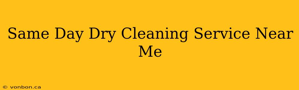 Same Day Dry Cleaning Service Near Me