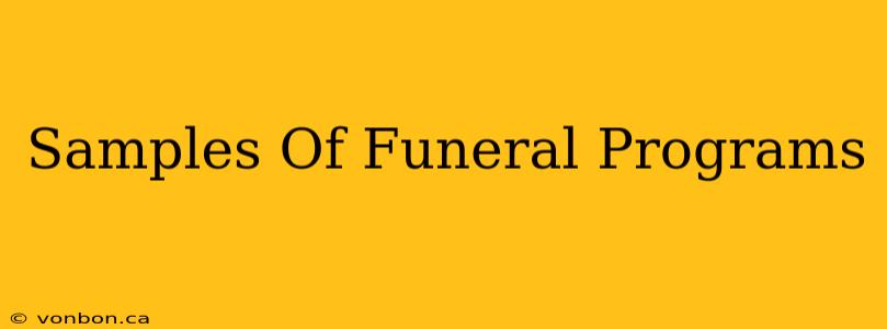 Samples Of Funeral Programs