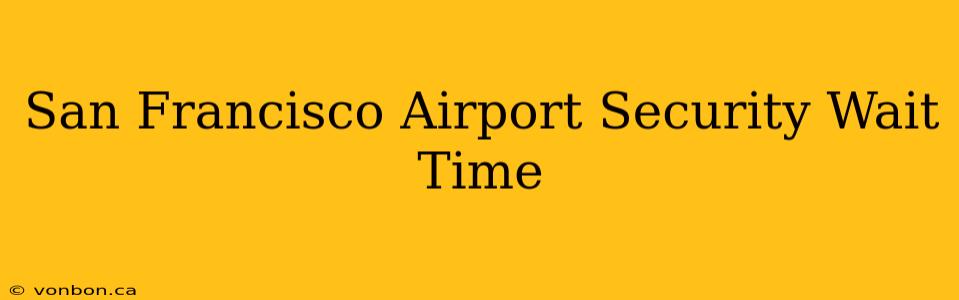 San Francisco Airport Security Wait Time