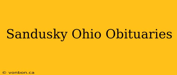 Sandusky Ohio Obituaries