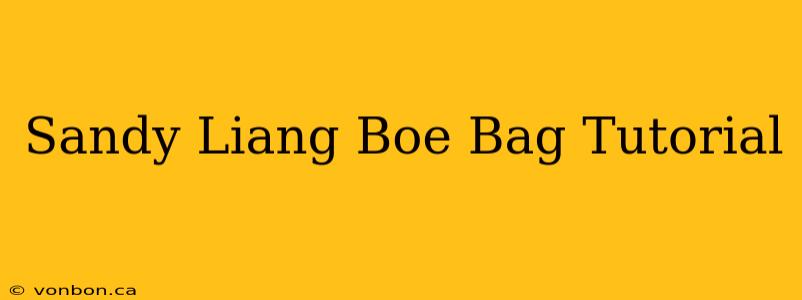 Sandy Liang Boe Bag Tutorial