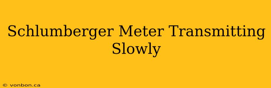 Schlumberger Meter Transmitting Slowly