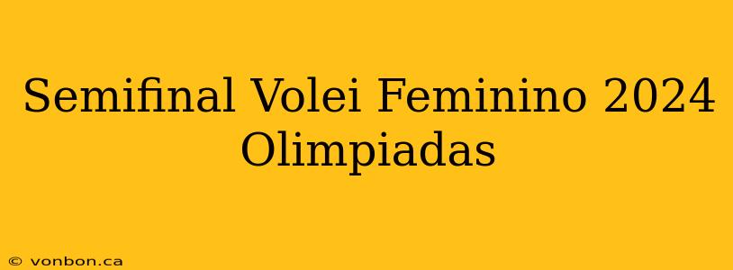 Semifinal Volei Feminino 2024 Olimpiadas