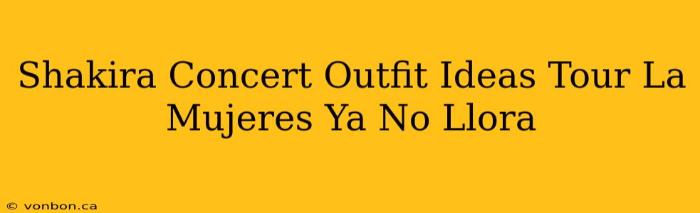 Shakira Concert Outfit Ideas Tour La Mujeres Ya No Llora