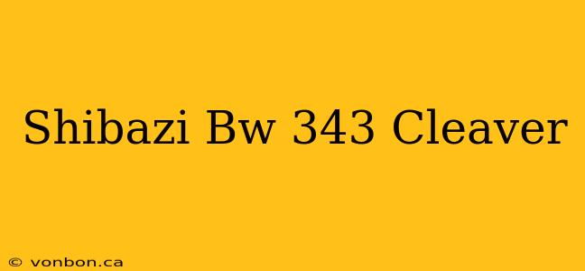 Shibazi Bw 343 Cleaver