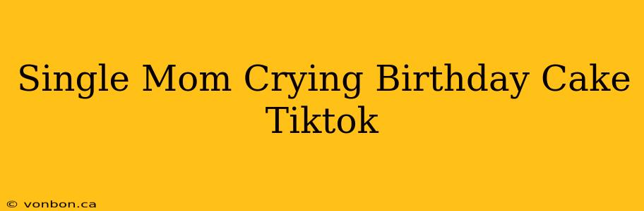 Single Mom Crying Birthday Cake Tiktok