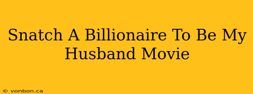 Snatch A Billionaire To Be My Husband Movie