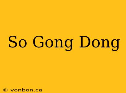 So Gong Dong